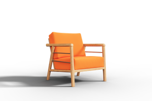 Daniele Teak Outdoor Club Chair with Sunbrella Melon Cushion Outdoor Chair