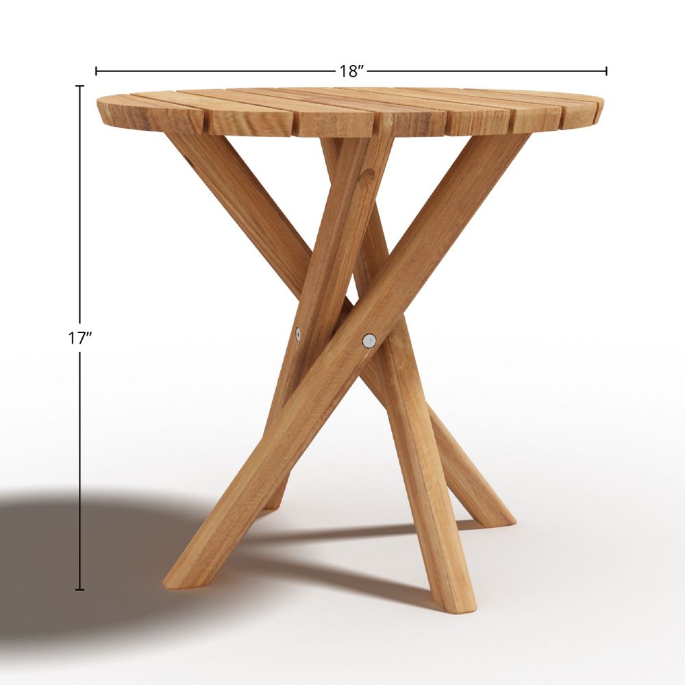 Fleur Round Teak Outdoor Side Table Outdoor Table