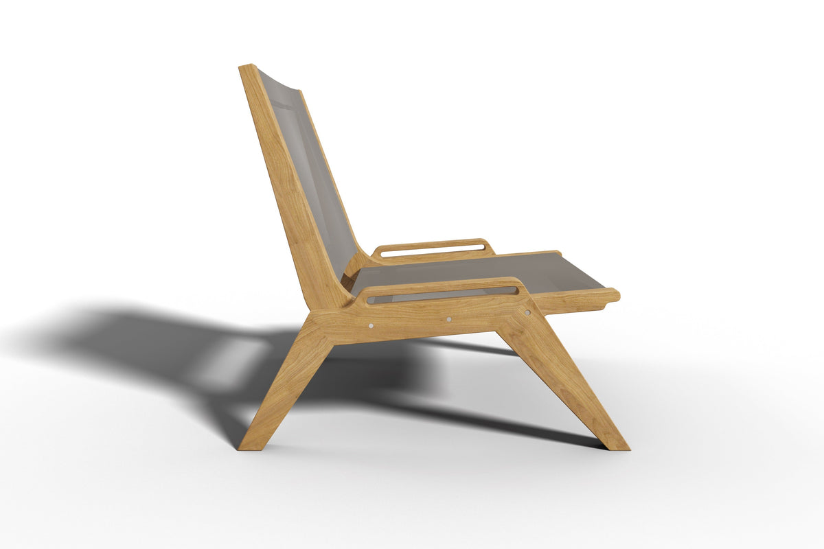 Laurent Teak Outdoor Sling Chat Chair Chairs