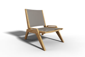 Laurent Teak Outdoor Sling Chat Chair Chairs