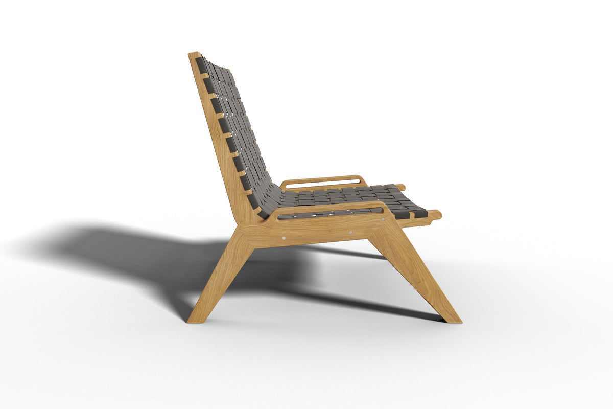 Laurent Teak Outdoor Woven Chat Chair Chairs