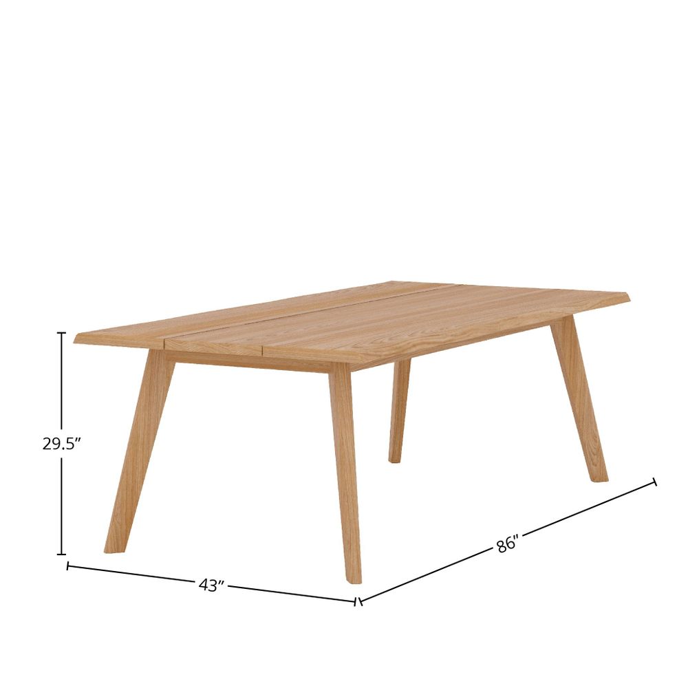 Lechair 84-inch Rectangular Teak Outdoor Wide-plank Dining Table Outdoor Table