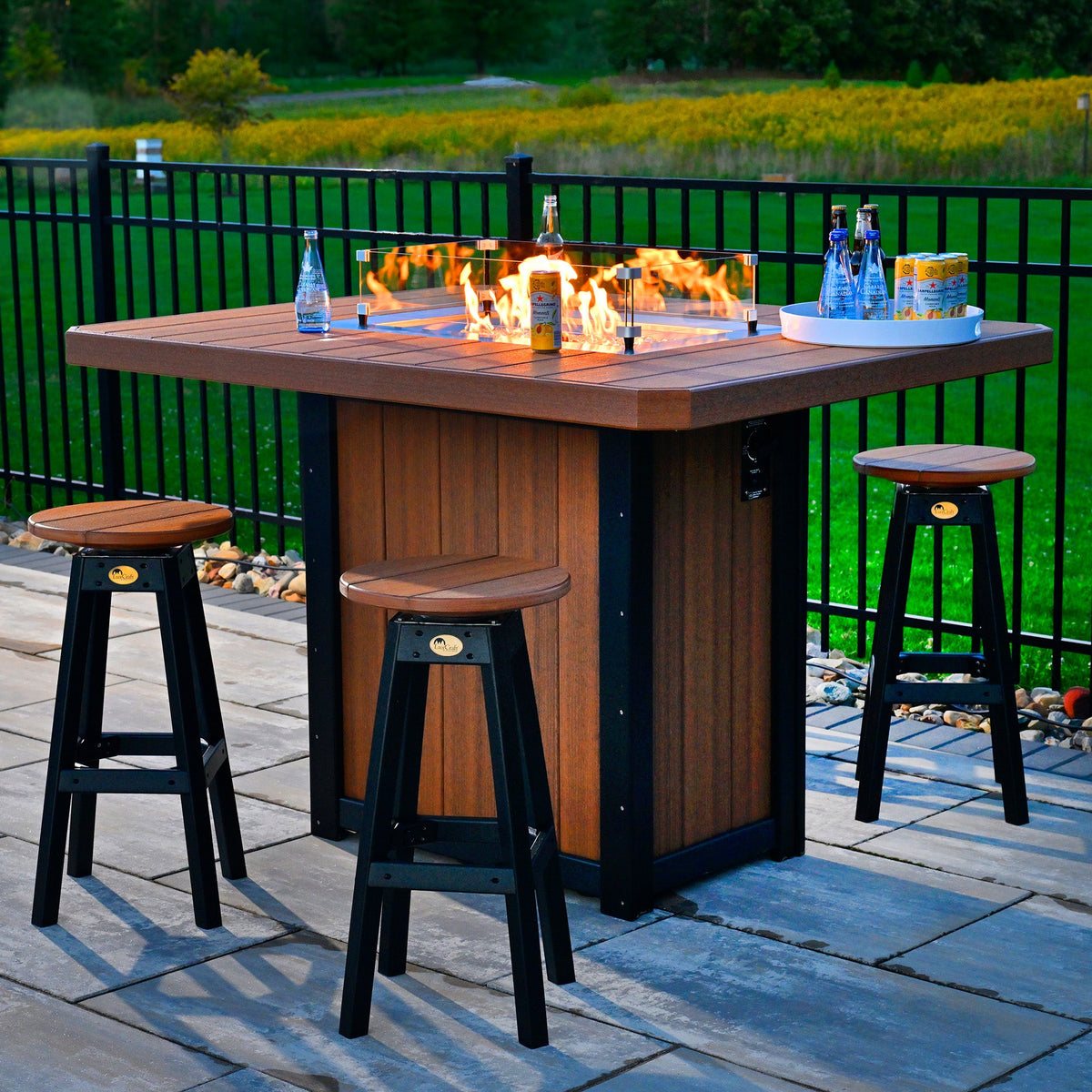 Lumin 62&quot; Outdoor Rectangular Fire Table by LuxCraft Outdoor Table