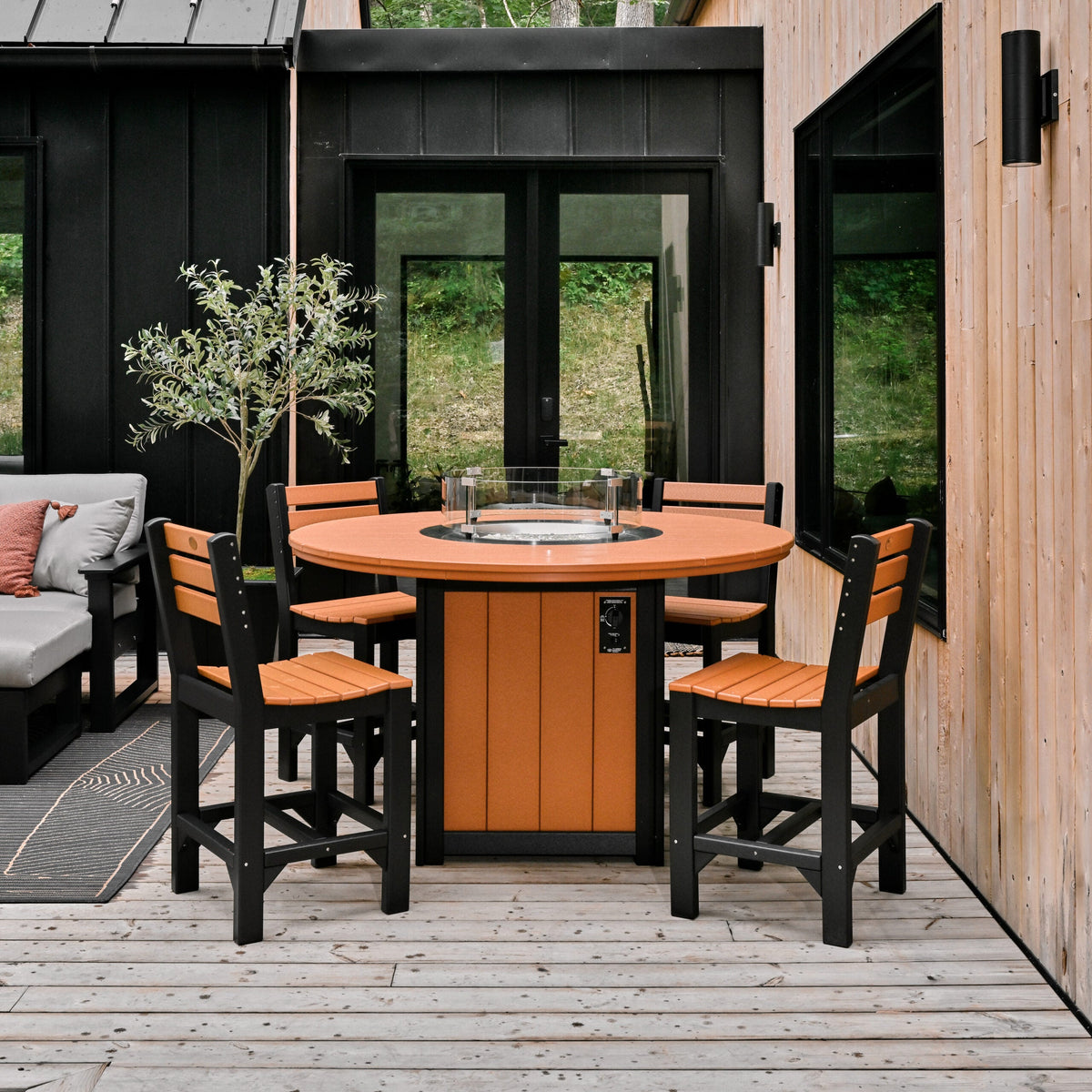 Lumin Fire Table 60&quot; Round by LuxCraft Outdoor Table