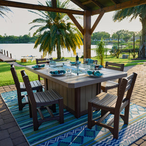 Lumin Rectangular Fire Table 79″ by LuxCraft Outdoor Table