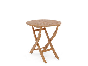 Lydie 3-piece Round Teak Oudoor Bistro Set with Folding Table and Armchairs Outdoor deep seating