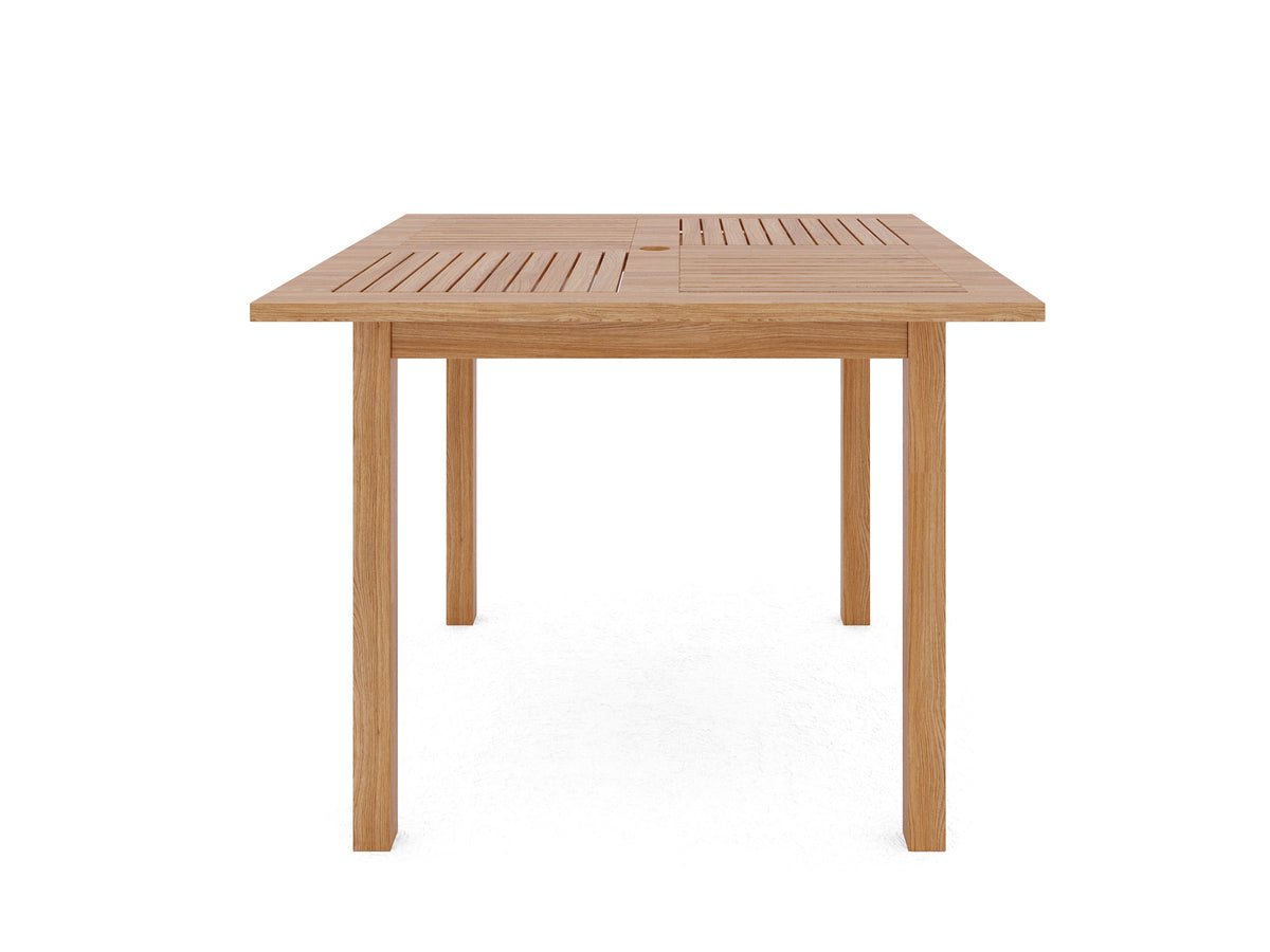 Mathieu Square Teak Outdoor Dining Table with Umbrella Hole Outdoor Table