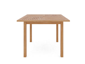 Mathieu Square Teak Outdoor Dining Table with Umbrella Hole Outdoor Table