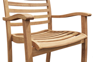 Mathieu Teak Outdoor Dining Stacking Armchair (Set of 4) Outdoor Chair