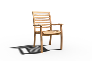 Mathieu Teak Outdoor Dining Stacking Armchair (Set of 4) Outdoor Chair