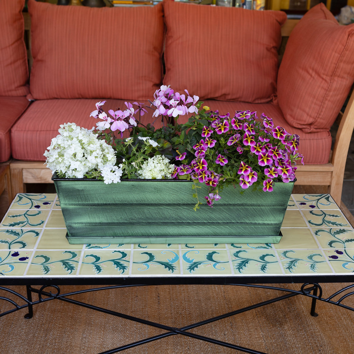 Medium Green Flower Box Tray Kit by Achla Design Flower Box Brackets
