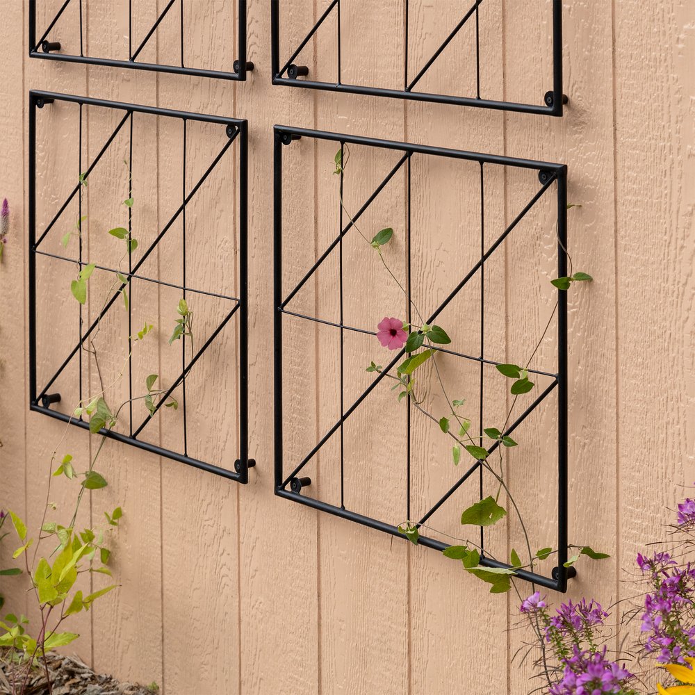 Quilt Block-Circles Wall Trellis Panels (3 panels) &amp; Diagonals Wall Trellis Panels (4 panels) Trellis