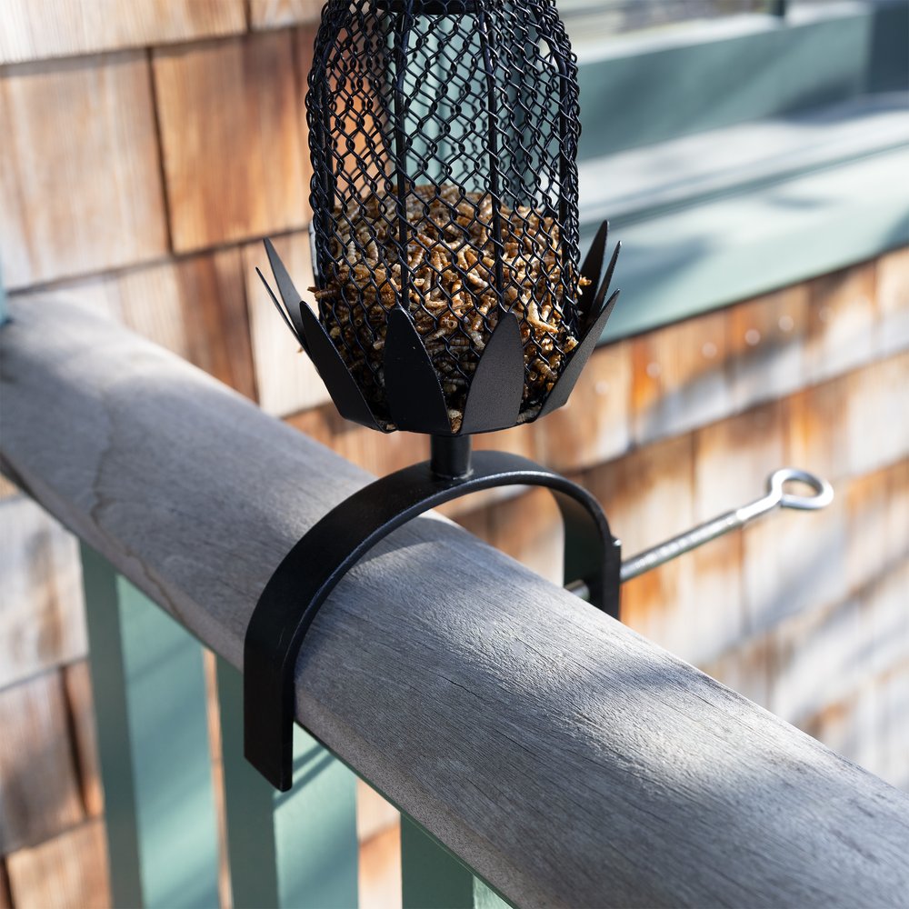 Railing Pineapple Feeder by Achla Designs Birdbath