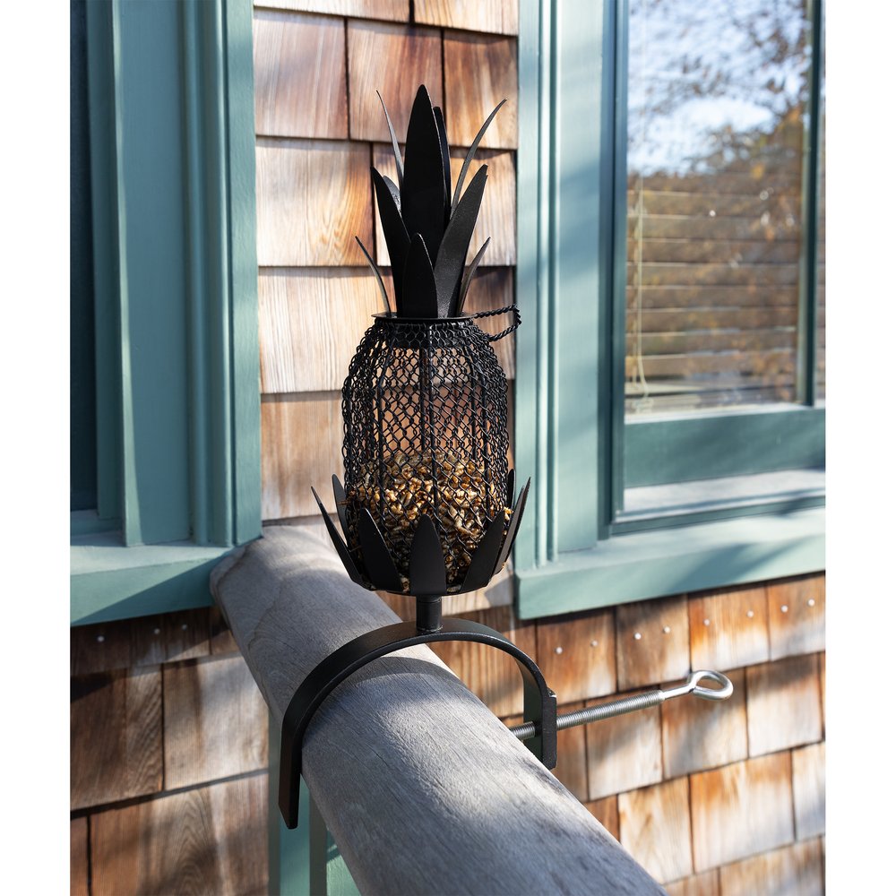 Railing Pineapple Feeder by Achla Designs Birdbath
