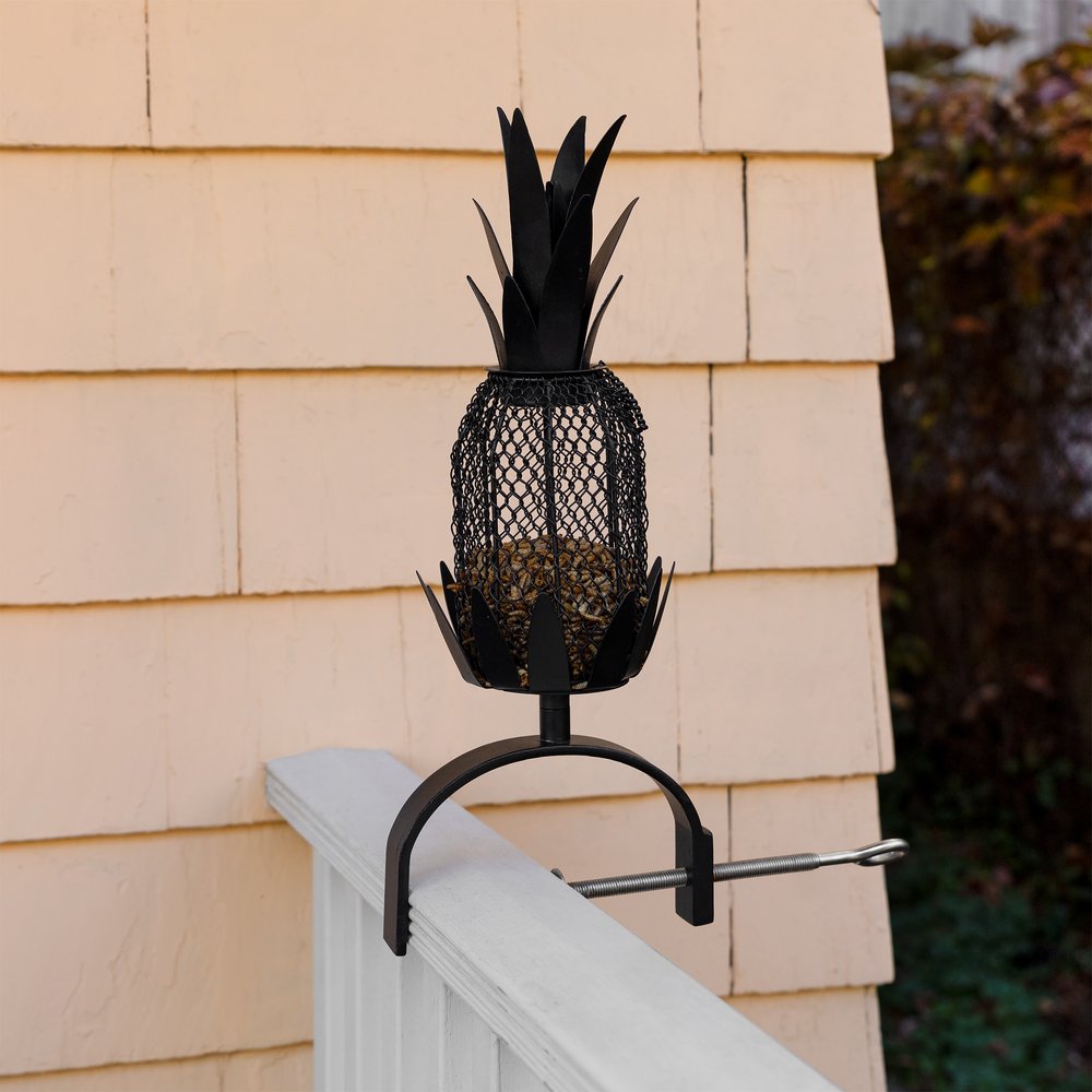 Railing Pineapple Feeder by Achla Designs Birdbath