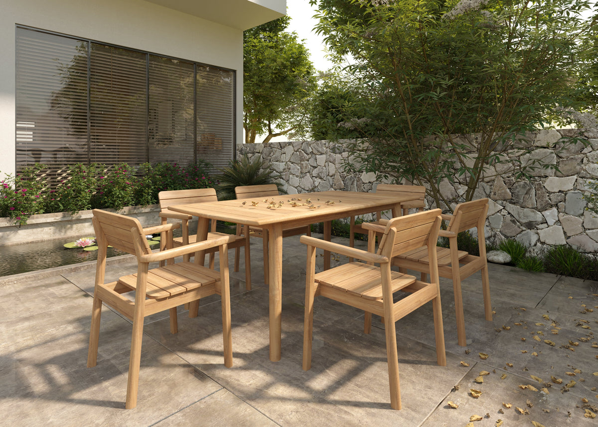 Riva Rectangular Teak Outdoor Dining Table Outdoor Table