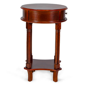 Round Accent Table - Cherry Finish by All Things Cedar Storage Benches