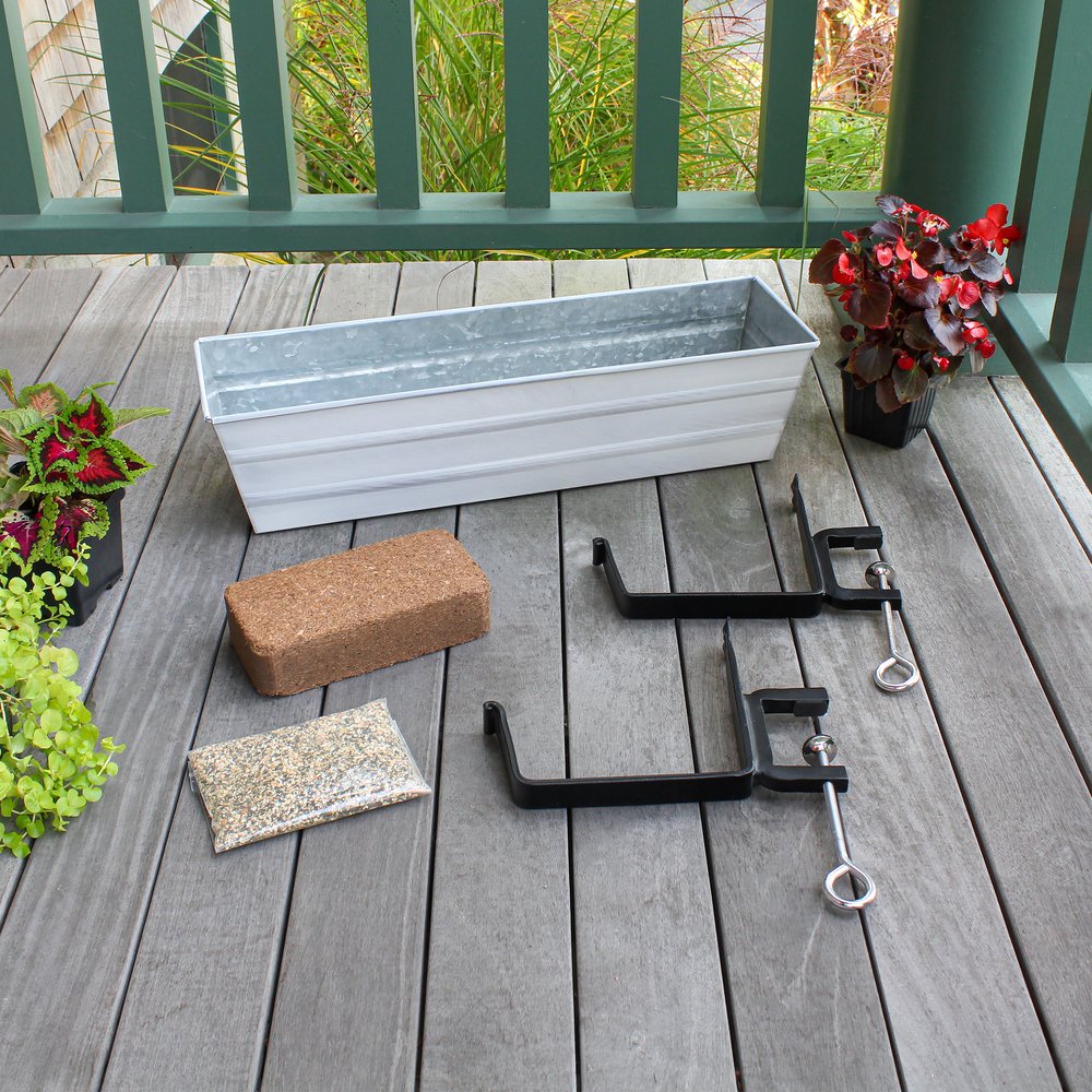 Small Bloom Box Garden Growing Kits – Wall and Clamp-On Bracket Options Flower Box Brackets