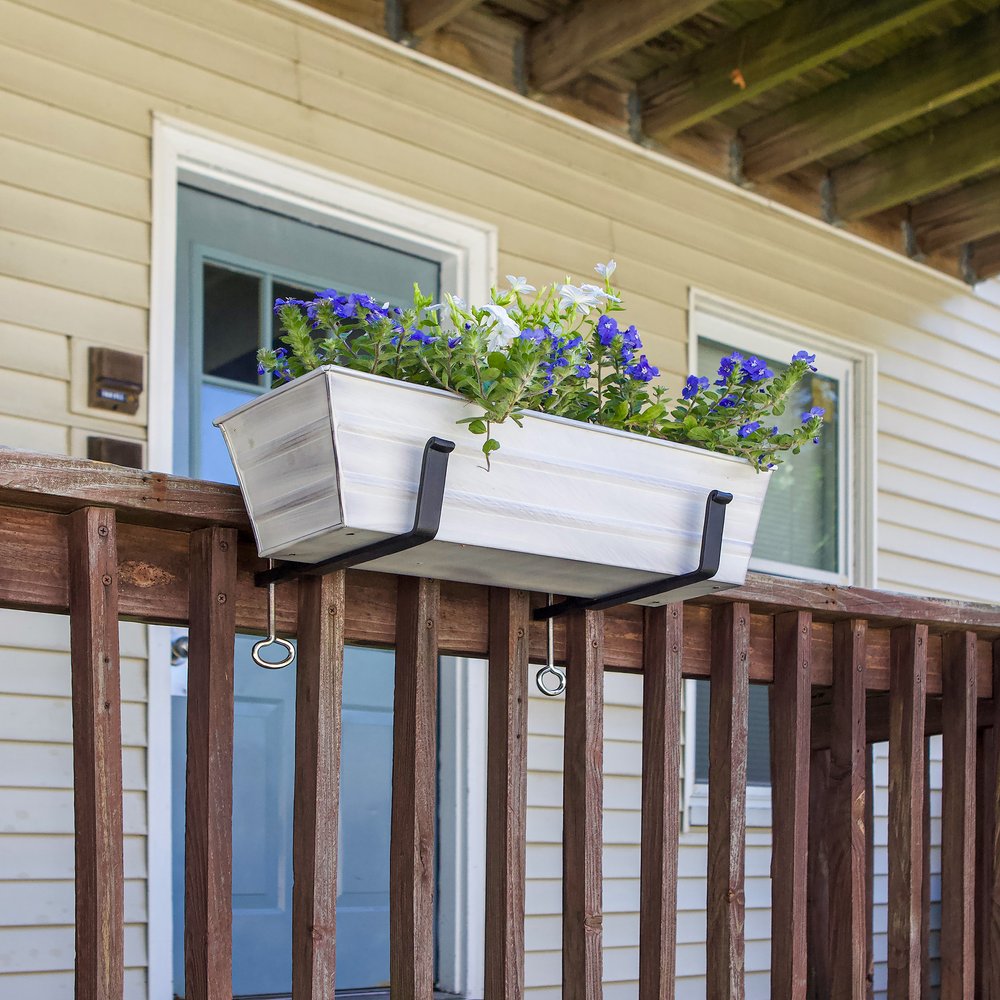 Small Bloom Box Garden Growing Kits – Wall and Clamp-On Bracket Options Flower Box Brackets