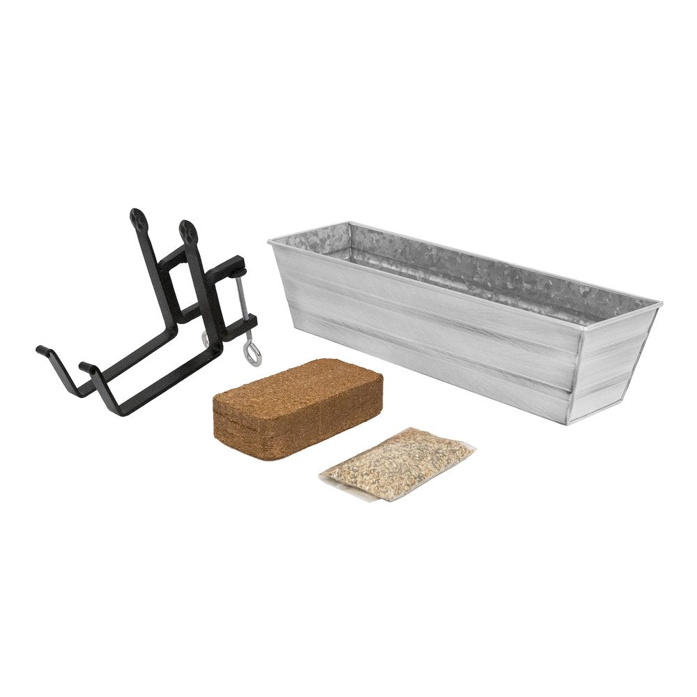 Small Bloom Box Garden Growing Kits – Wall and Clamp-On Bracket Options Flower Box Brackets