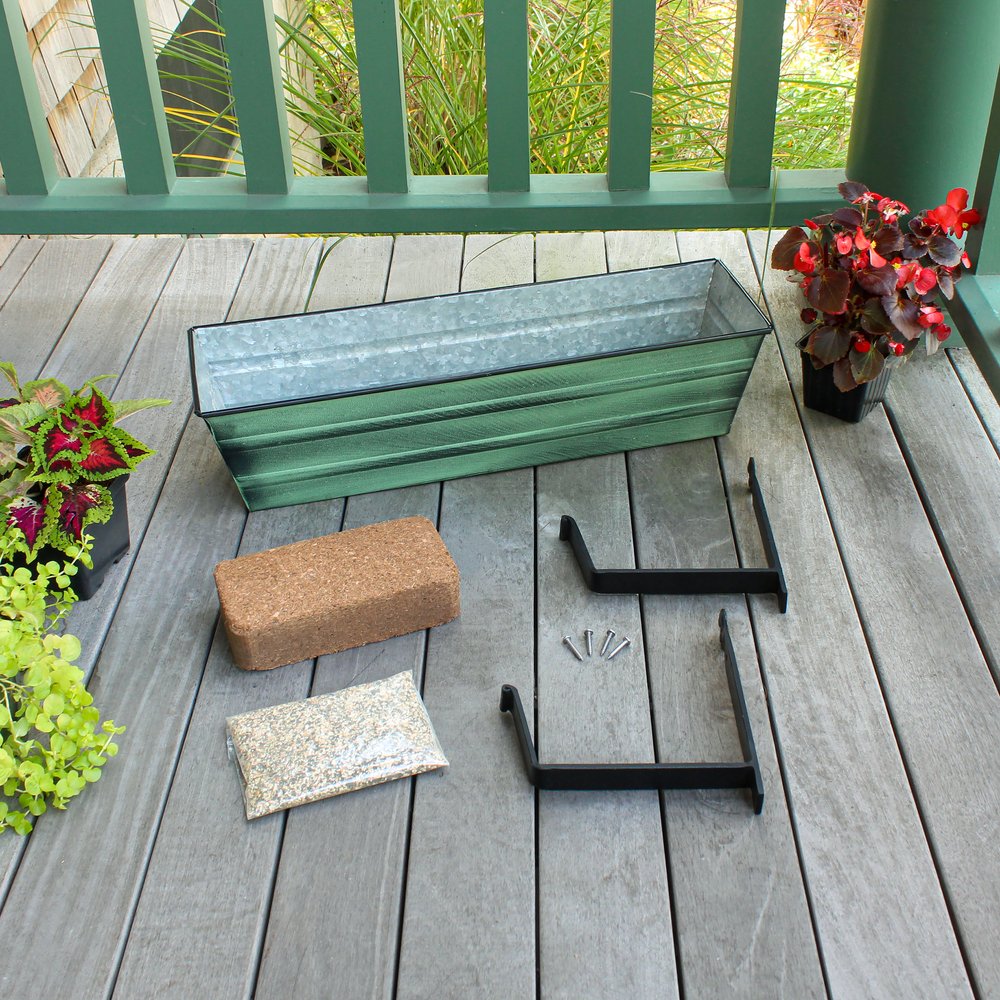 Small Bloom Box Garden Growing Kits – Wall and Clamp-On Bracket Options Flower Box Brackets