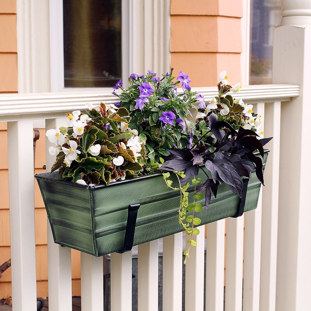 Small Bloom Box Garden Growing Kits – Wall and Clamp-On Bracket Options Flower Box Brackets