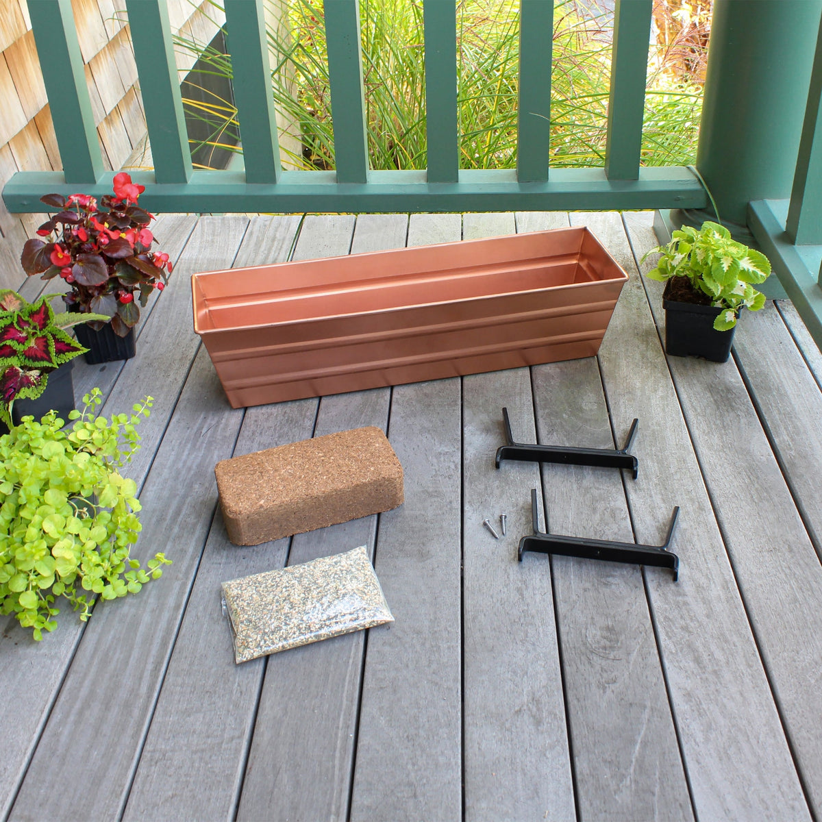 The Bloom Box Garden Growing Kits with Brackets for 2 x 6 Railings Flower Box Brackets