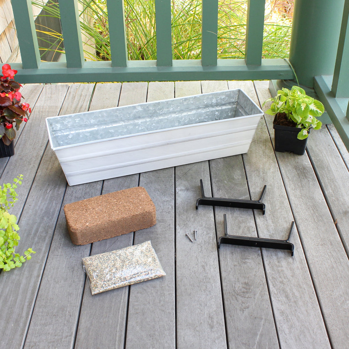 The Bloom Box Garden Growing Kits with Brackets for 2 x 6 Railings Flower Box Brackets
