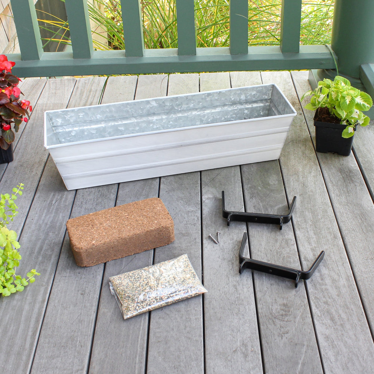 The Bloom Box Garden Growing Kits with Brackets for 2 x 6 Railings Flower Box Brackets