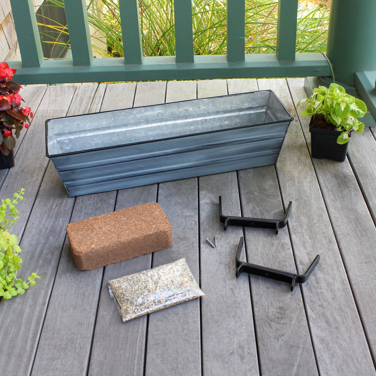 The Bloom Box Garden Growing Kits with Brackets for 2 x 6 Railings Flower Box Brackets