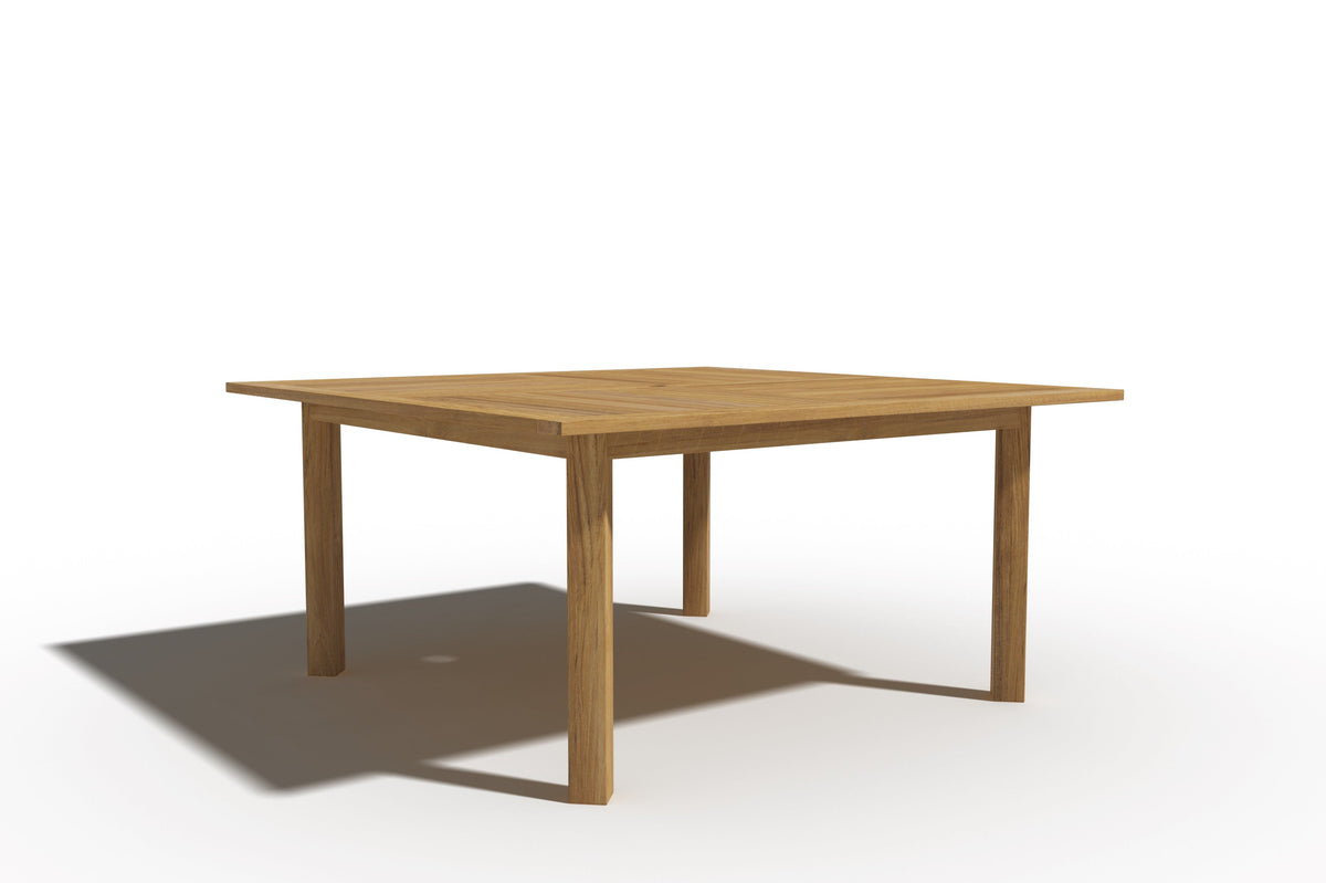 Theophile Square Teak Outdoor Dining Table with Umbrella Hole Outdoor Table