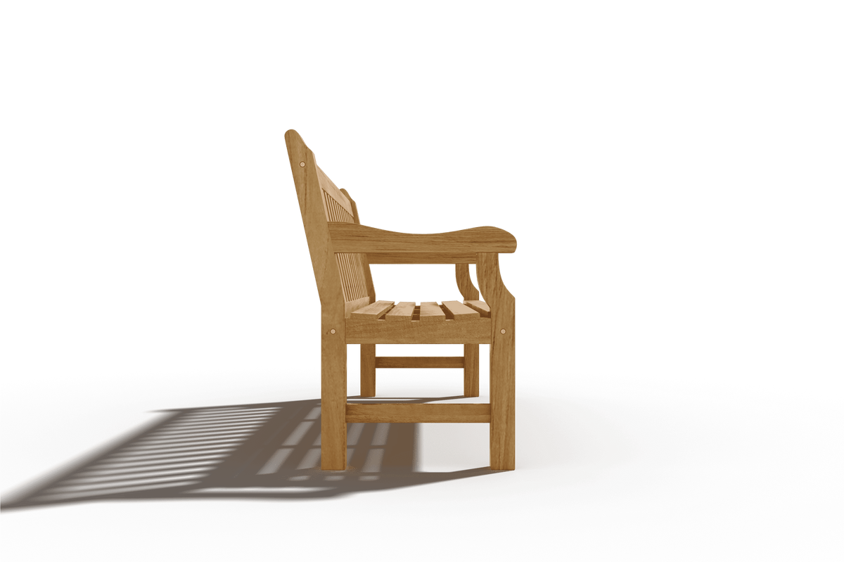 Travert 3-Person Teak Outdoor Bench Outdoor Chair