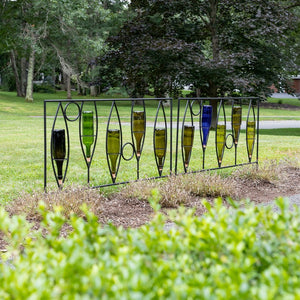 Vinifera Fence Sections – Pack of 2 - Elegant Wine Bottle Garden Border Fence Section