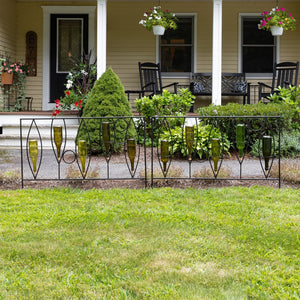 Vinifera Fence Sections – Pack of 2 - Elegant Wine Bottle Garden Border Fence Section