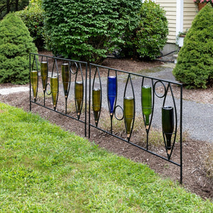Vinifera Fence Sections – Pack of 2 - Elegant Wine Bottle Garden Border Fence Section
