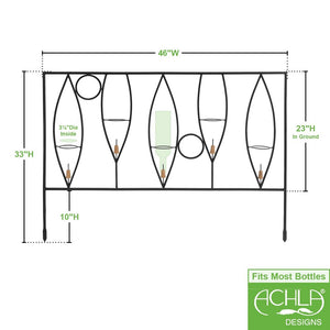 Vinifera Fence Sections – Pack of 2 - Elegant Wine Bottle Garden Border Fence Section