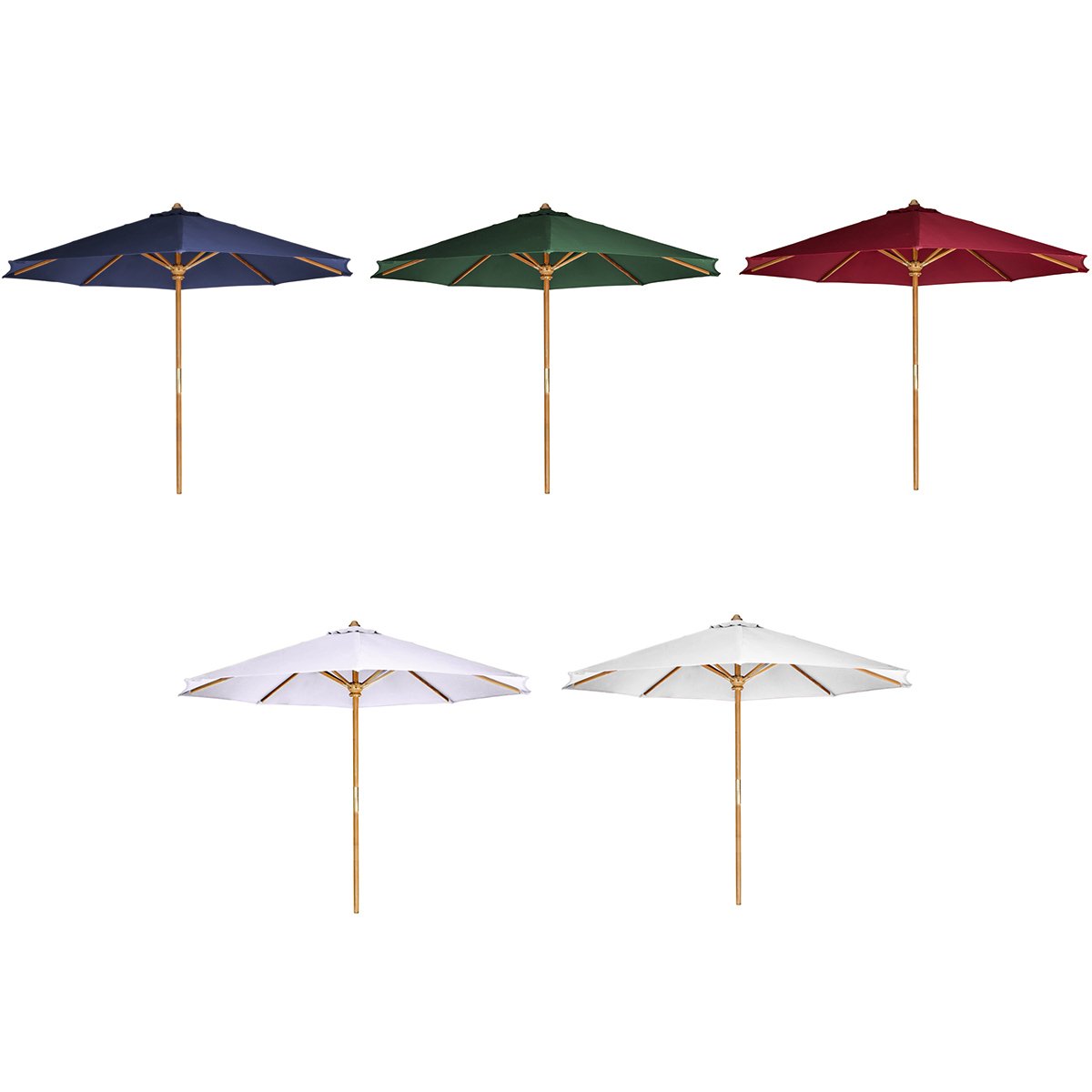 10-ft Teak Market Umbrella with Canopy Umbrella &amp; Canopy