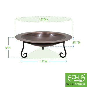 18" Classic Copper Birdbath Birdbath