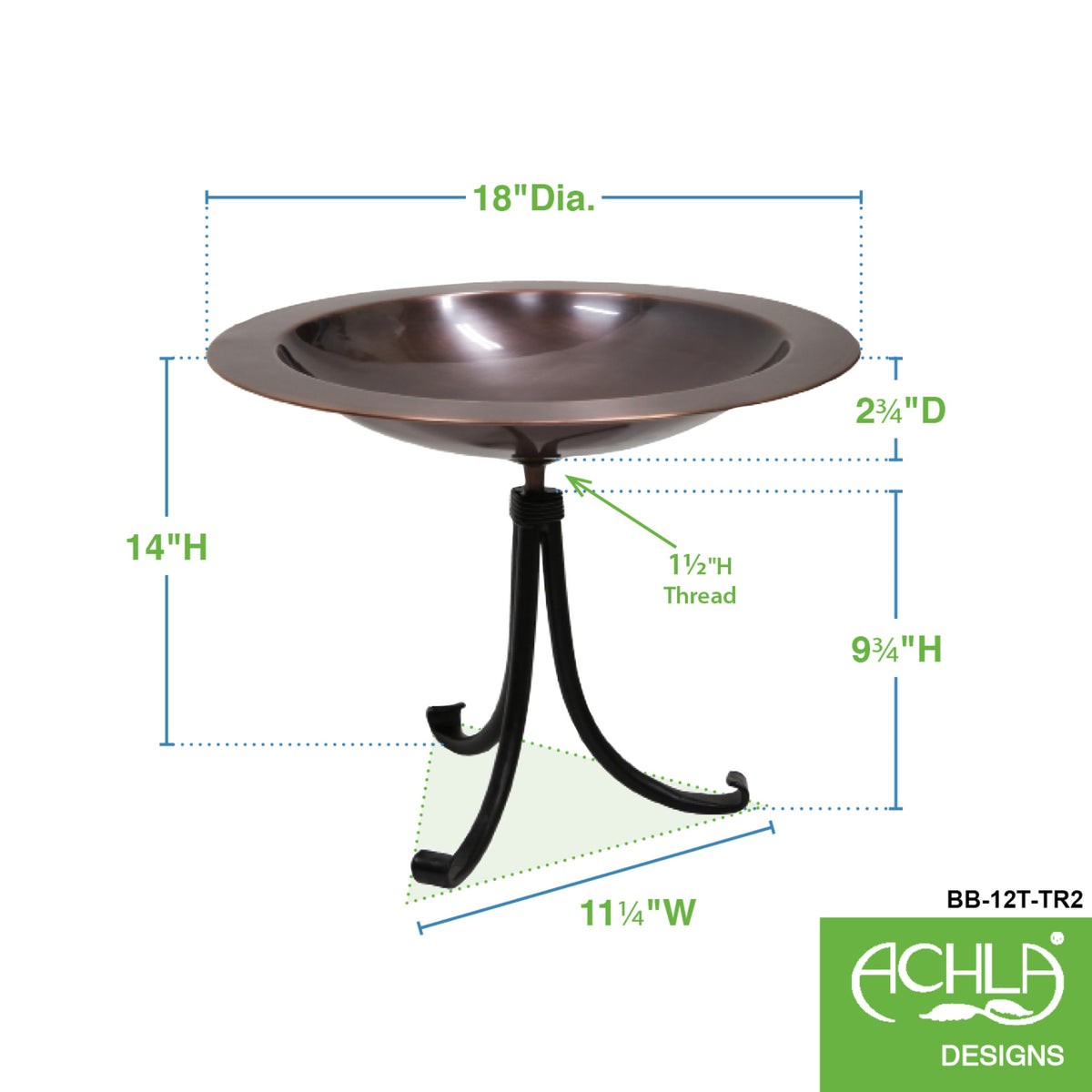 18&quot; Classic Copper Birdbath Birdbath