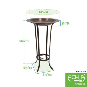 18" Classic Copper Birdbath Birdbath