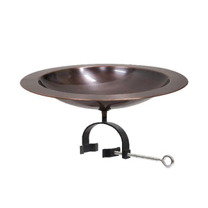 18" Classic Copper Birdbath Birdbath Birdbath with Over Rail Bracket