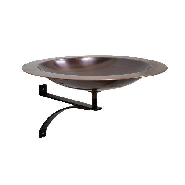 18&quot; Classic Copper Birdbath Birdbath Birdbath with Wall Mount Bracket