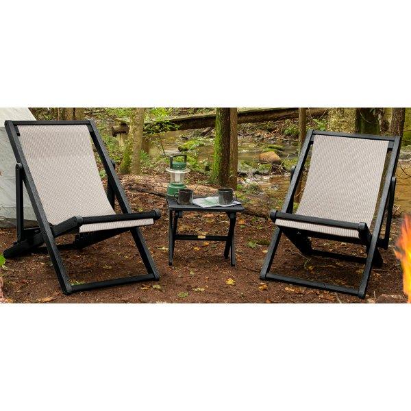 2 Arabella Folding Sling Chairs with Arabella Folding Side Table Chair &amp; Side Table