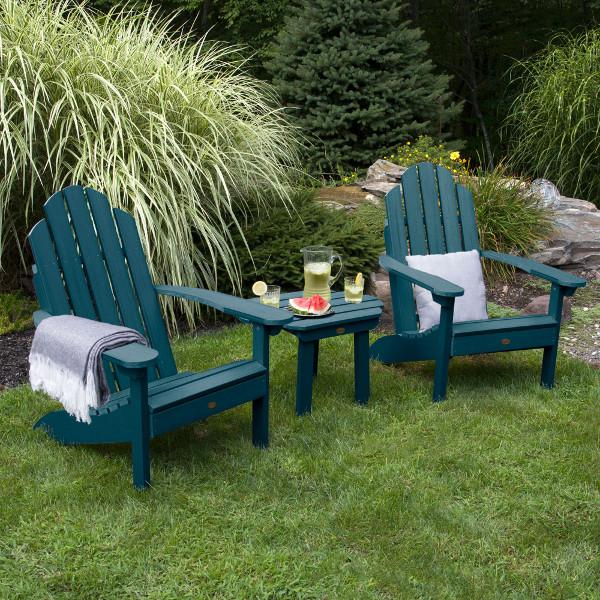 2 Classic Westport Adirondack Chairs with 1 Classic Westport Side Table Conversation Set