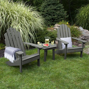 2 Classic Westport Adirondack Chairs with 1 Classic Westport Side Table Conversation Set