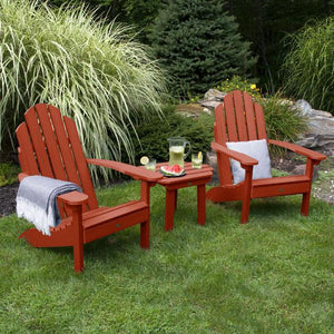 2 Classic Westport Adirondack Chairs with 1 Classic Westport Side Table Conversation Set