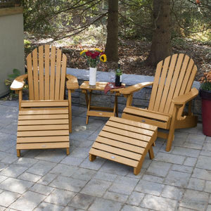 2 Hamilton Folding & Reclining Adirondack Chairs 2 Folding Ottomans 1 Folding Side Table Conversation Set