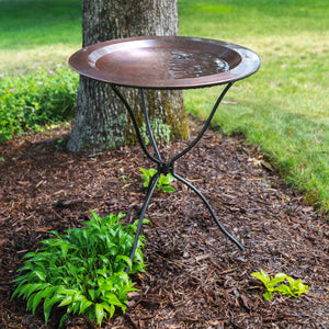 24" Classic Copper Birdbath with Ring Stand Birdbath