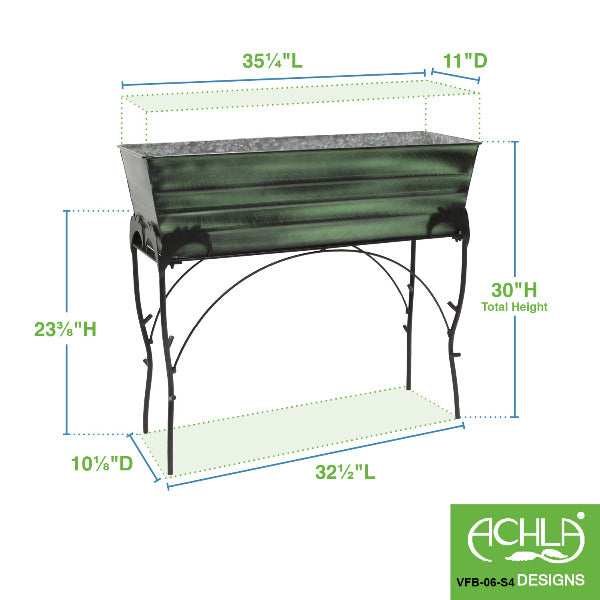 36&quot; Flower Box with Flora Stand, 30-in H Flower Box