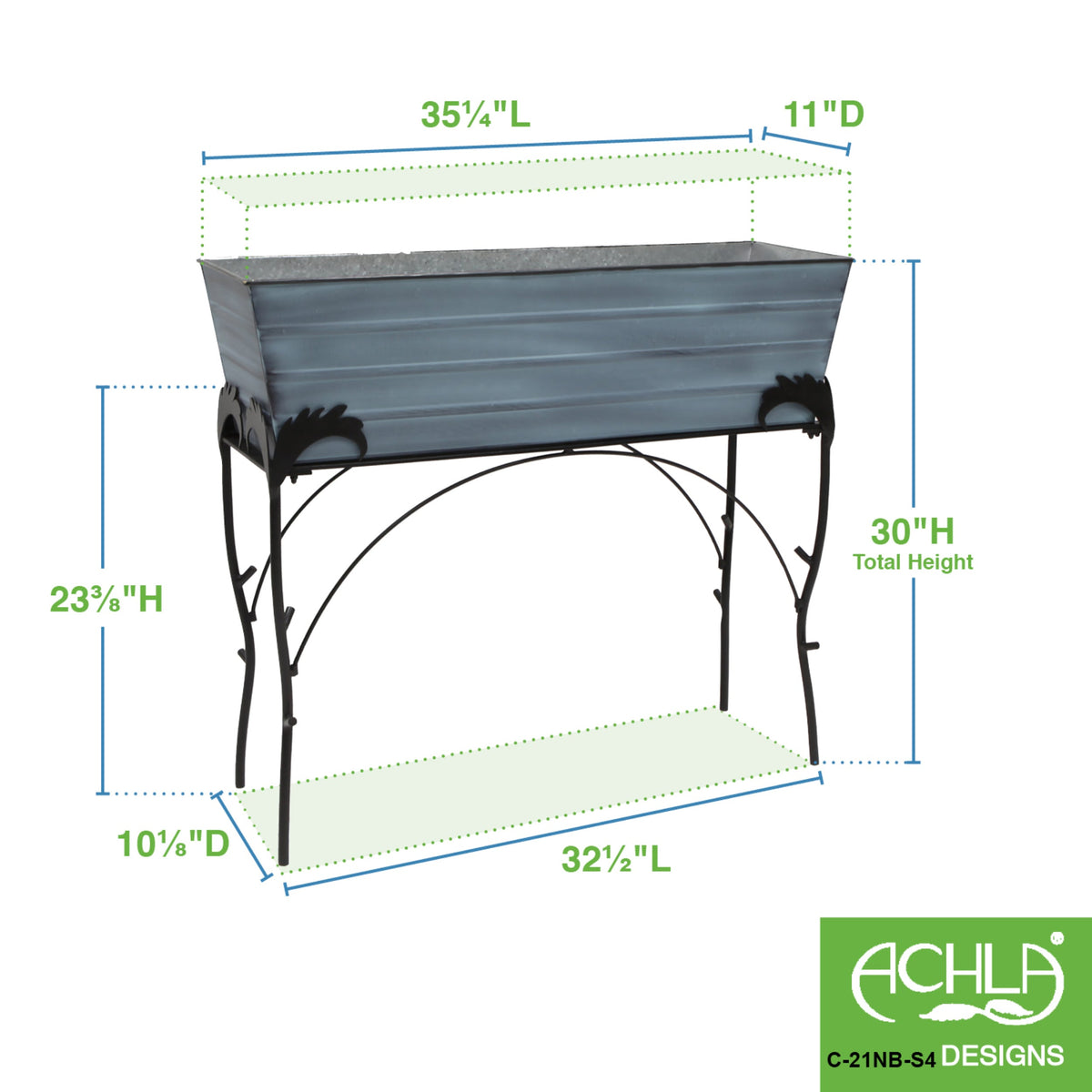 36&quot; Flower Box with Flora Stand, 30-in H Flower Box